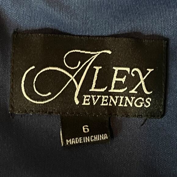 Alex Evenings Dress Mixed Media Fit flare blue size 6 - Picture 8 of 9